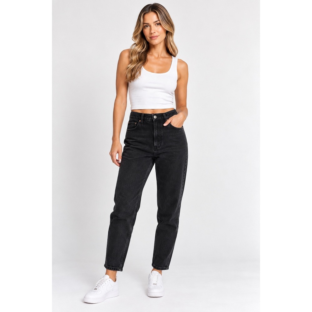 Abercrombie & Fitch Ankle Straight Jeans Women 28/6R Black Excellent Curve Love